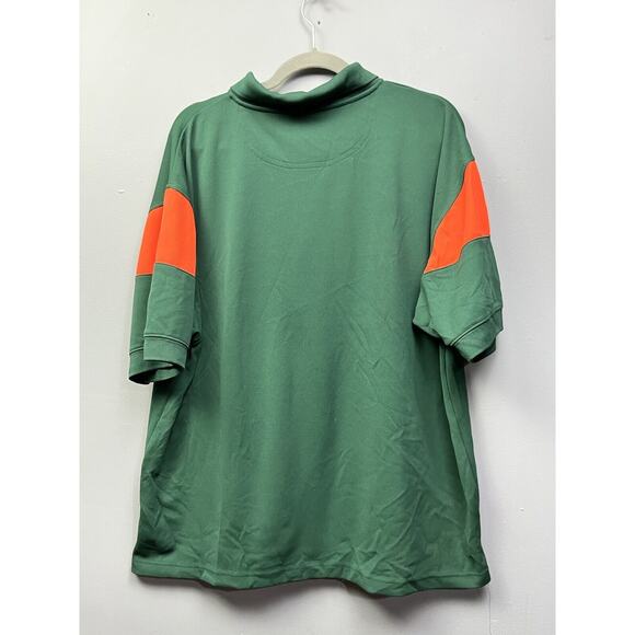 Miami Hurricanes Shirt Mens XL Polo Golf Green Orange Canes Football The U - Picture 2 of 8